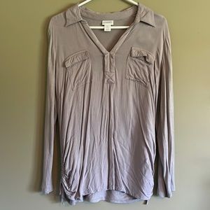Motherhood Maternity Shirt | Long Sleeves with Ruching | size L